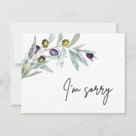 Cartão De Notas Olive Branch, lamento digitar a desculpa