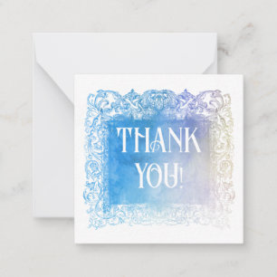 Cartão De Notas *~* Ombre Glitter OBRIGADO COM A Placa de Nota Pla