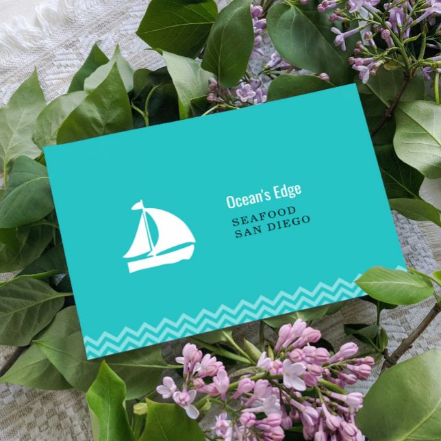 Cartão De Notas Ondas do Oceano Azul Moderno Ondas Personalizadas  (Criador carregado)