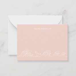 Cartão De Notas Ondas do oceano garotas personalizadas da costa