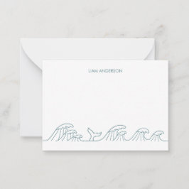 Cartão De Notas Ondas do oceano personalizadas para crianças coste