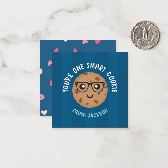 Cartão De Notas One Smart Cookie Valentine's Day Sticker (Frente/Verso In Situ)