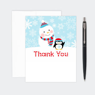 Cartão De Notas ONEderland de Inverno Primeiro Aniversário Boneco 