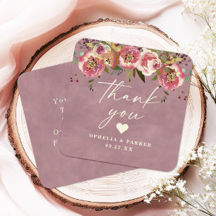Cartão De Notas Ophelia Cottagecore Rosa Floral Desbotada Obrigada