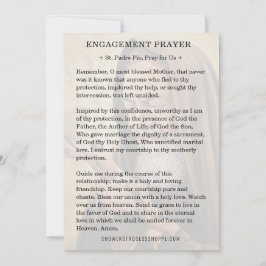 Cartão De Notas Oração Católica de Engajamento de St. Padre Pio