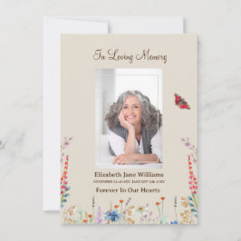 Cartão De Notas Oração para Memória Funeral de Flor Selvagem e Man