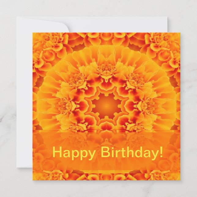 Cartão De Notas Orange Marigold Mandala (Frente)