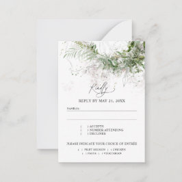 Cartão De Notas Orçamento Boho Greenery Wedding RSVP