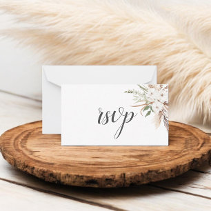 Cartão De Notas Orçamento Boho Pampa Grass Greenery Casamento RSVP