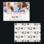 Cartão De Notas orçamento bolachas de Natal bebidas doces feriado<br><div class="desc">design festivo com diversão orçamentária com cores aquáticas favoritos de inverno - chocolate quente,  cana doce,  estocagem. Feliz Natal na letra da escrita contemporânea,  perfeito para celebrar a época de férias. Pode ser editado,  parte de uma coleção.</div>