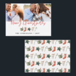 Cartão De Notas orçamento bolachas de Natal bebidas doces feriado<br><div class="desc">design festivo com diversão orçamentária com cores aquáticas favoritos de inverno - chocolate quente,  cana doce,  estocagem. Feliz Natal na letra da escrita contemporânea,  perfeito para celebrar a época de férias. Pode ser editado,  parte de uma coleção.</div>