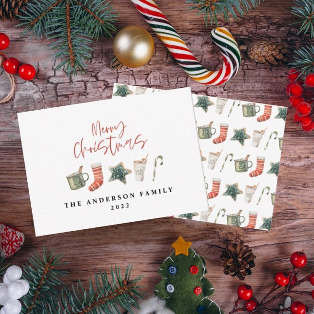 Cartão De Notas orçamento bolachas de Natal bebidas doces feriado  (Criador carregado)