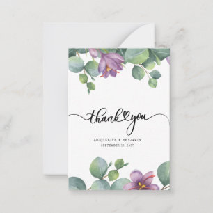 Cartão De Notas Orçamento Casamento Mão-Mão Eucalyptus Obrigado