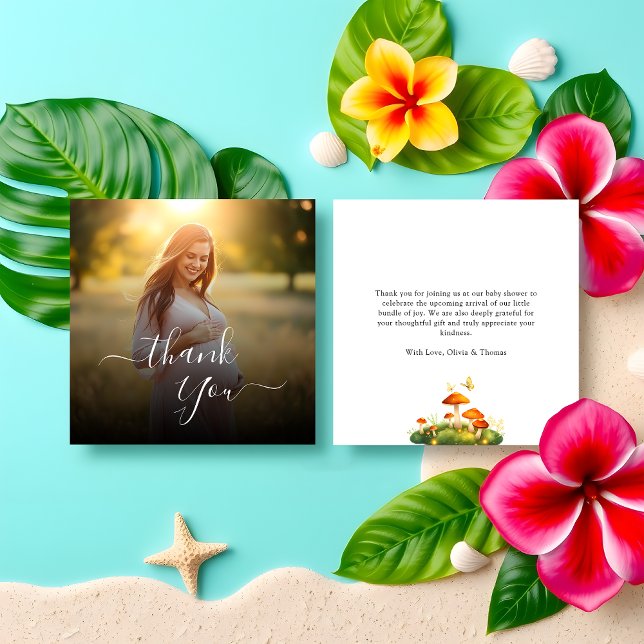 Cartão De Notas Orçamento Chá de fraldas Moderno Woodland Obrigado (Criador carregado)