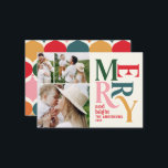 Cartão De Notas orçamento Colorida Vintage Merry Christmas foto<br><div class="desc">cartão com fotos de natal de feliz colorida de vintage. Parte de uma coleção de feriados divertida.</div>