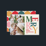 Cartão De Notas orçamento Colorida Vintage Merry Christmas foto<br><div class="desc">cartão com fotos de natal de feliz colorida de vintage. Parte de uma coleção de feriados divertida.</div>