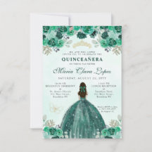 Orçamento Emerald Green Floral Princesa Quinceañer