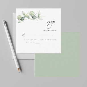 Cartão De Notas Orçamento Eucalyptus deixa o casamento verde RSVP