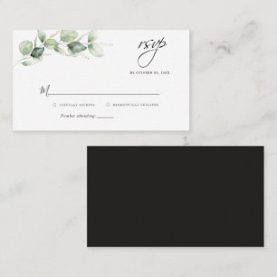 Cartão De Notas Orçamento Eucalyptus deixa o casamento verde RSVP
