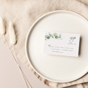 Cartão De Notas Orçamento Eucalyptus Deixe Greenery Wedy RSVP Car