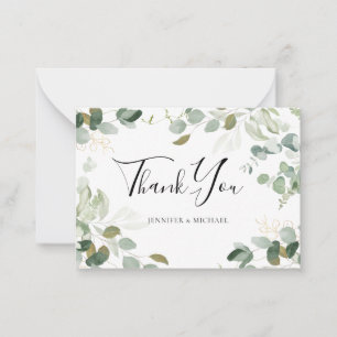 Cartão De Notas Orçamento Eucalyptus Greenery Casamento Obrigado N