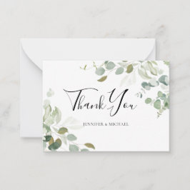Cartão De Notas Orçamento Eucalyptus Greenery Casamento Obrigado N