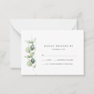 Cartão De Notas Orçamento Eucalyptus Greenery Casamento RSVP Card