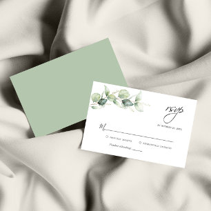 Cartão De Notas Orçamento Eucalyptus Greenery Casamento RSVP Card