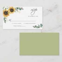 Cartão De Notas Orçamento Eucalyptus Sunflower Wedflower RSVP Card