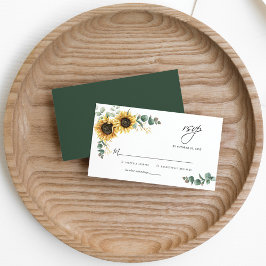 Cartão De Notas Orçamento Eucalyptus Sunflower Wedflower RSVP Card