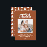 Cartão De Notas orçamento Feliz Natal feriado gráfico<br><div class="desc">cartão de Natal Merriest. Com texto desenhado à mão moderno e árvores.</div>