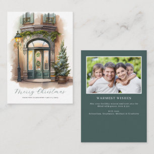 Cartão De Notas Orçamento Festivo Feliz Natal Foto de Aquarela