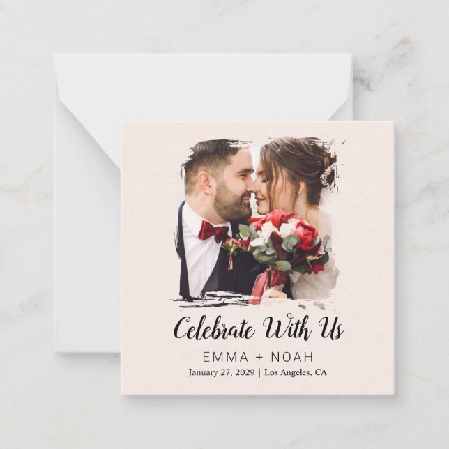 Cartão De Notas Orçamento Foto Casamento Creme  (Frente)
