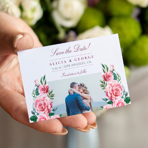 Cartão De Notas Orçamento foto romântico floral casamento salvar a