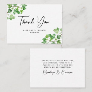 Cartão De Notas Orçamento Ivy Green Foliage Casamento Obrigado