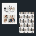 Cartão De Notas orçamento Japonês Natal e casas nórdicas 3 fotos<br><div class="desc">Natal no Japão moderno Casas nórdicas na moda simples 3 design de cartão de feriado</div>