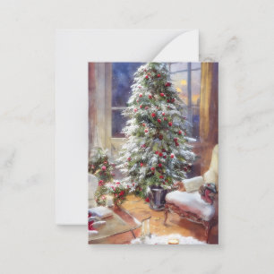 Cartão De Notas Orçamento mini para árvore de Natal antiquada