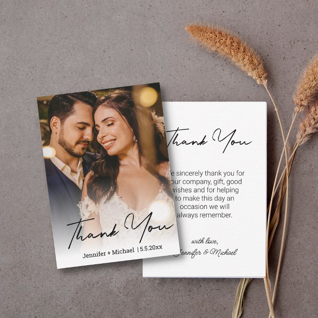 Cartão De Notas orçamento mínimo obrigado de fotos de casamento ch (Criador carregado)