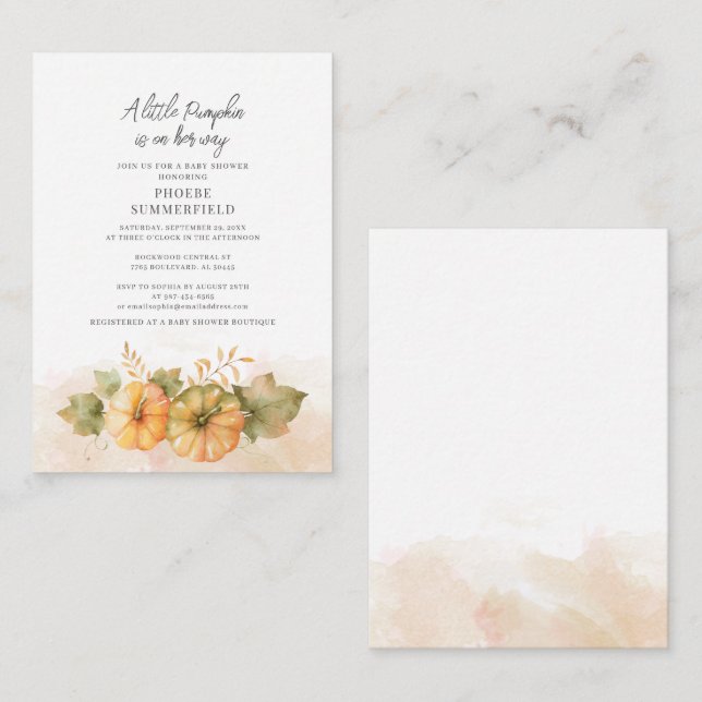 Cartão De Notas Orçamento Pequeno Chá de fraldas de Queda Botânica (Frente/Verso)