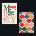 Cartão De Notas orçamento Vintage feliz Natal colorido<br><div class="desc">orçamento Cartão de natal de feliz gráfico vintage colorido. Parte de uma coleção de feriados divertida.</div>