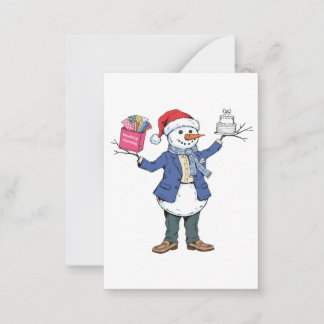Cartão De Notas Organizador de Eventos Homem de Neve Natal 2026 Fe