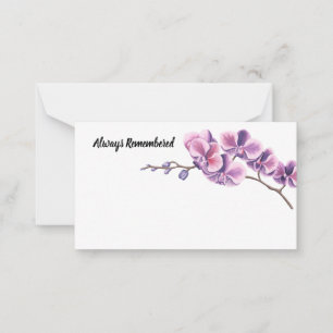 Cartão De Notas Orquídea Sempre Lembrou das Placas Flores Brancas