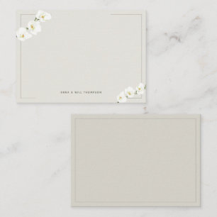 Cartão De Notas Orquídeas Brancas Simples E Elegante Casal De Casa