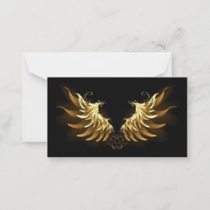 Cartão De Notas Ouro Angel Wings sobre fundo preto