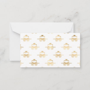 Cartão De Notas Ouro Coaches Cinderela Princesa Magia Real