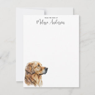 Cartão De Notas Ouro Retriever Watercolor Personalizado Cachorro