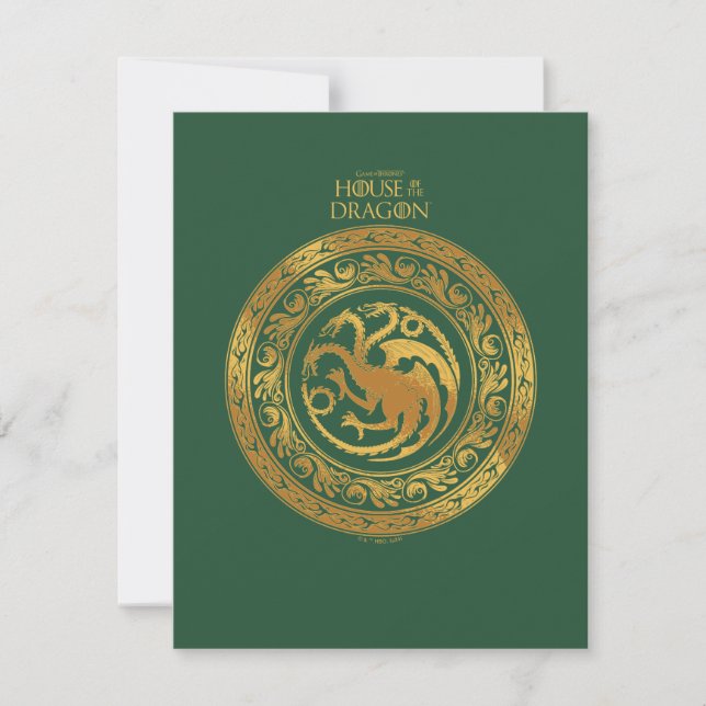 Cartão De Notas Ouro Targaryen Crest (Frente)