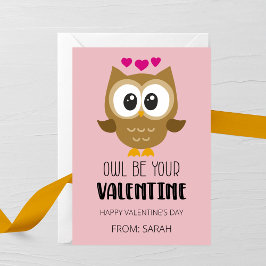 Cartão De Notas Owl Be Your Valentine Kids Valentine’s Day Card