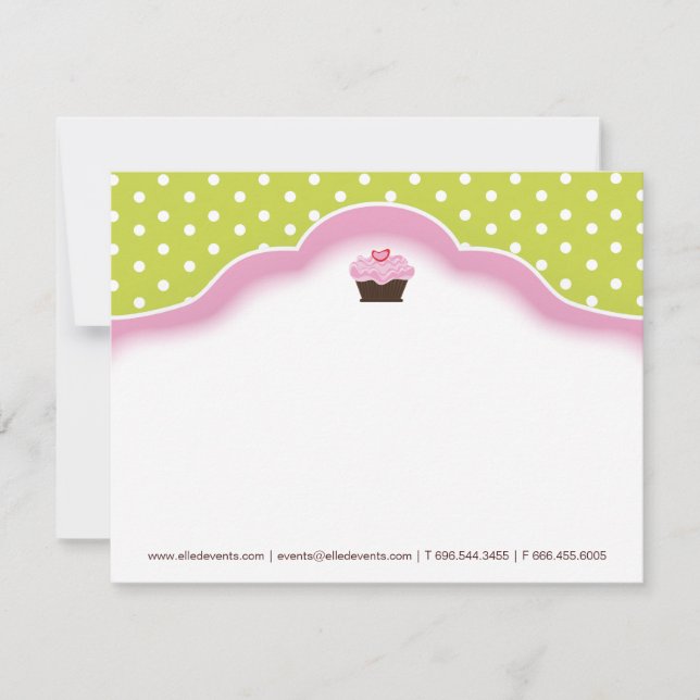 Cartão De Notas Padaria Whimsical | Noteclados do cupcake (Frente)
