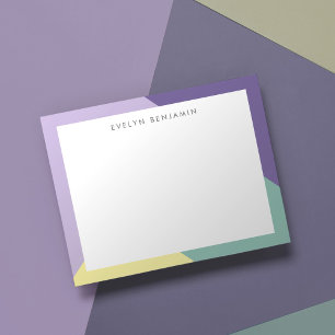 Cartão De Notas Padrão Amarelo Verde Roxo Colorido abstrato